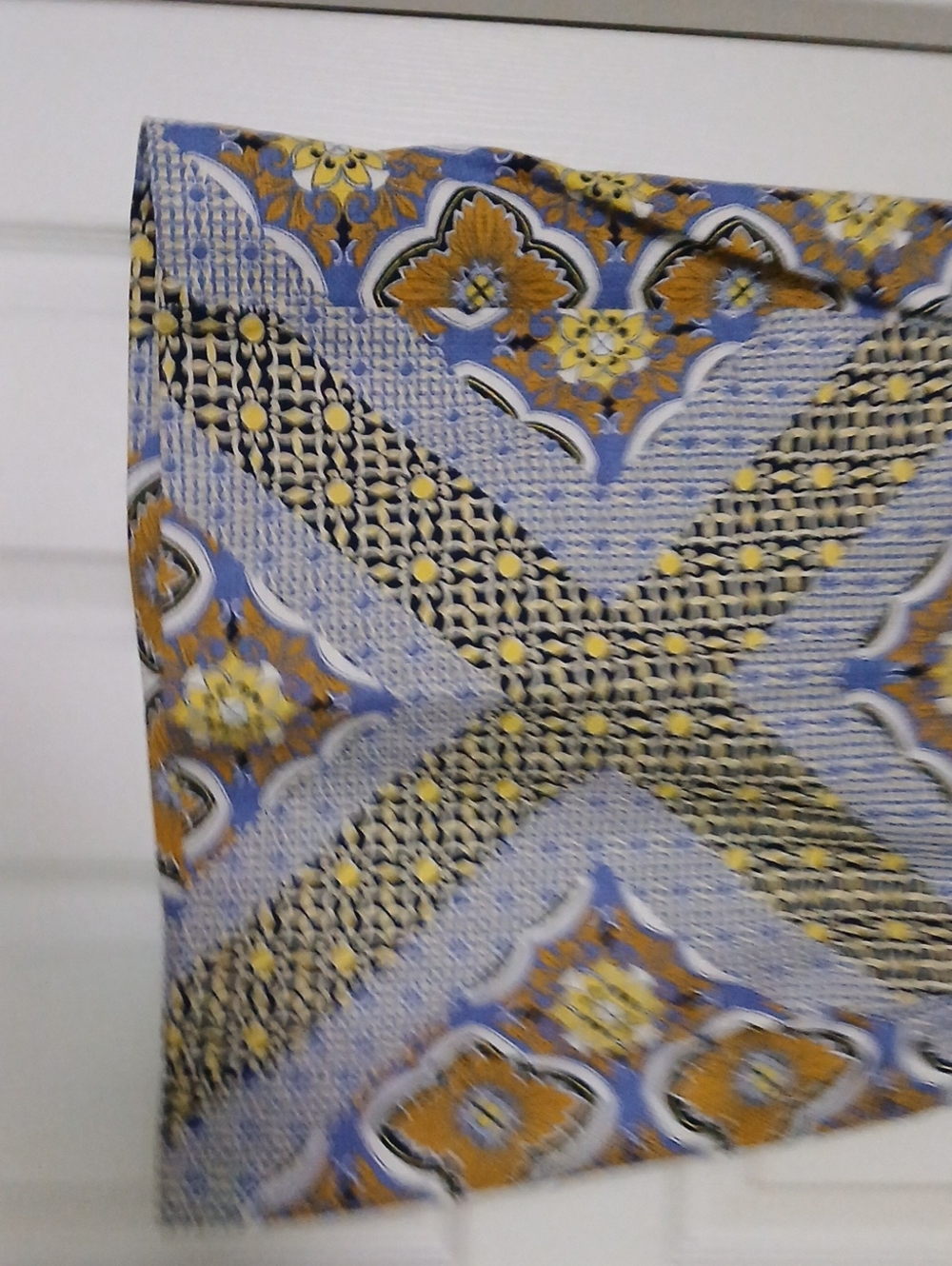 Joe Fresh Mini Skirt in Blue and Gold Floral Tile Print